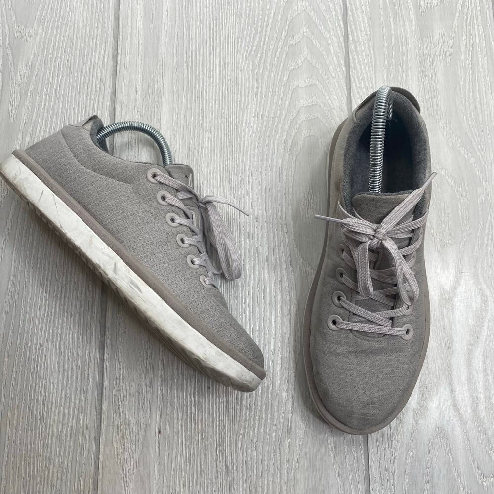 Allbirds Pewter Gray & Blizzard Wool Pipers Lace Up Sneakers Size 9